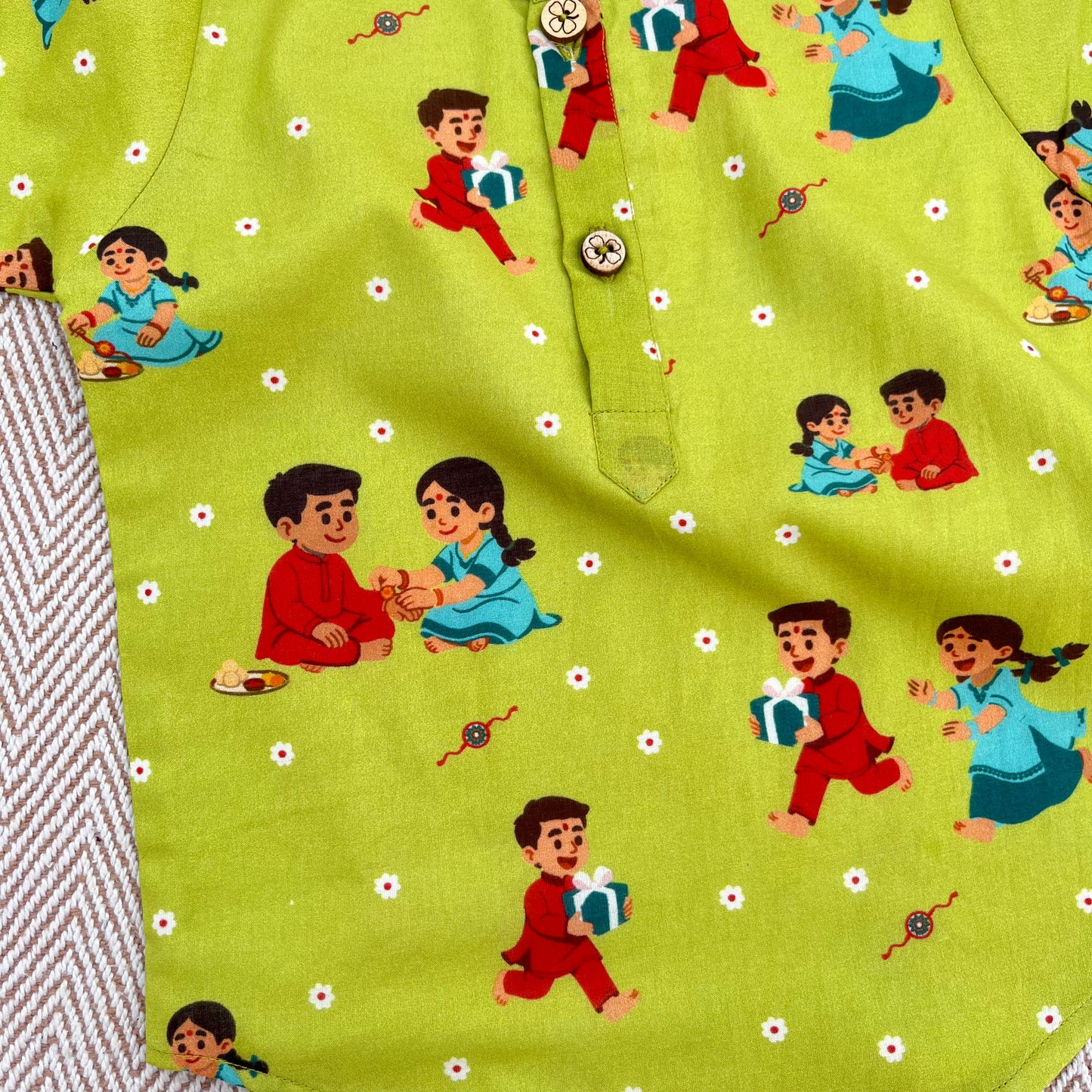 Organic Cotton Unisex 'Threads of Love'- Rakhi Kurta
