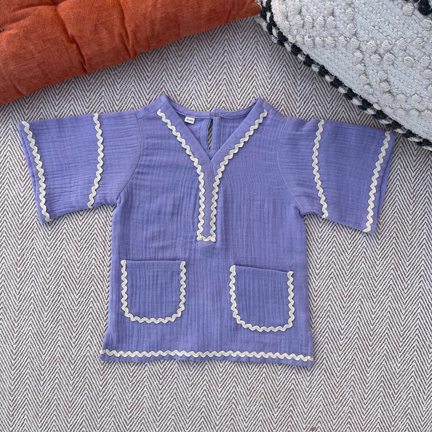 Crinkled Muslin Lace Shorts Set