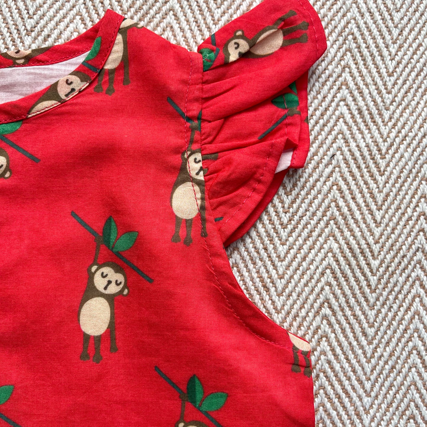 Organic Cotton Monkey Kurta Set for Girls