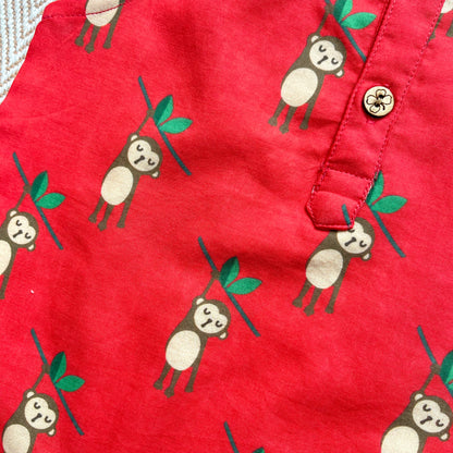 Organic Cotton Monkey Kurta Set for Girls