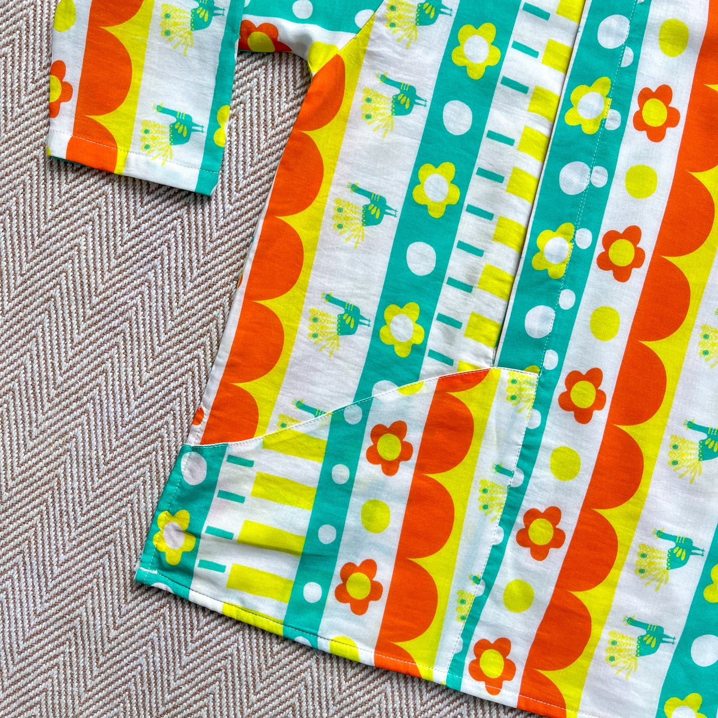 Mul Chanderi 'Rang Birangi Duniya' Kurta Set for Boys