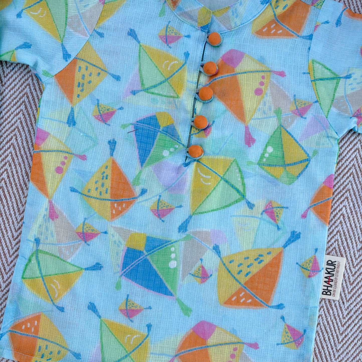 'A Sky Full of Kites'- Kota Doriya kurta for Boys