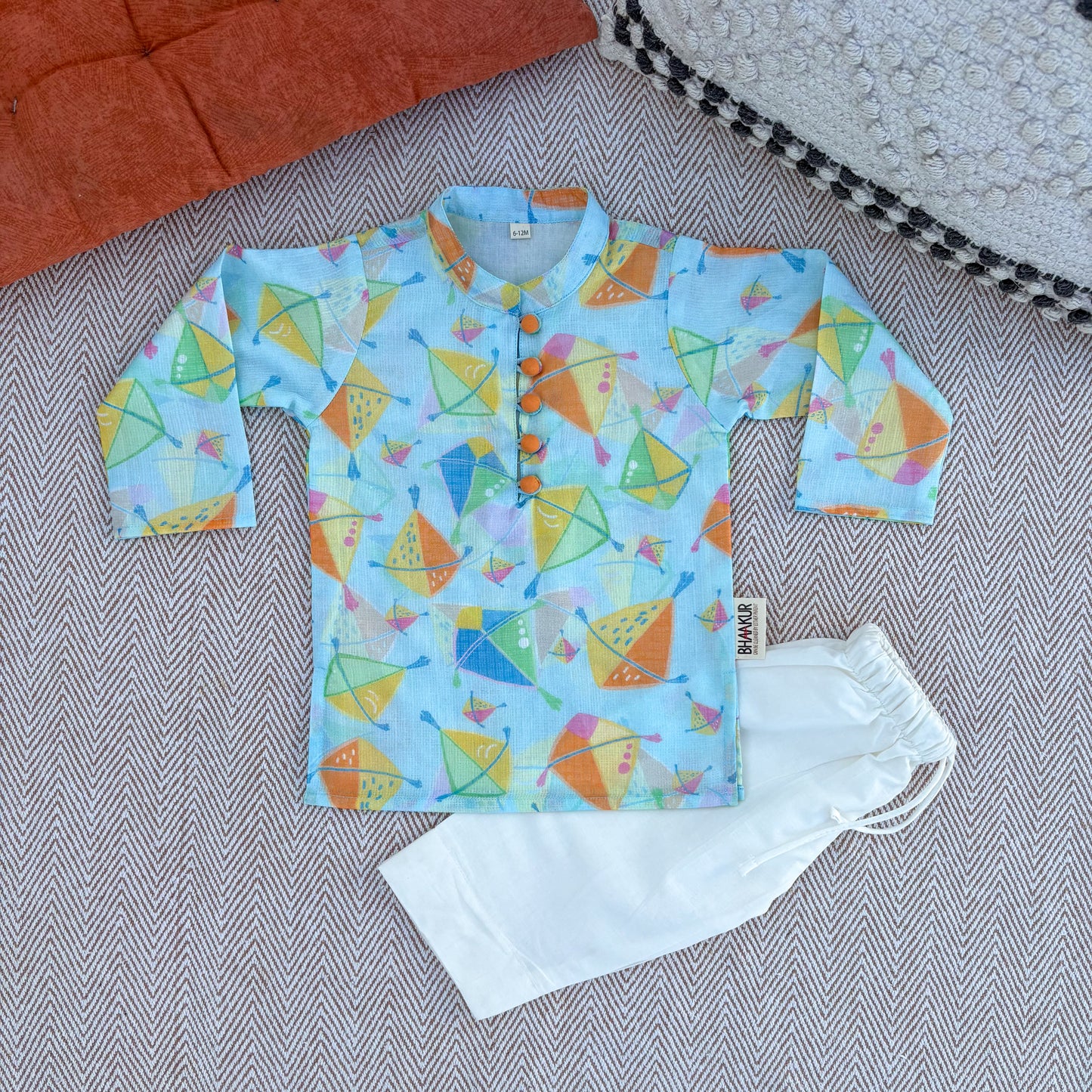'A Sky Full of Kites'- Kota Doriya kurta set for Boys