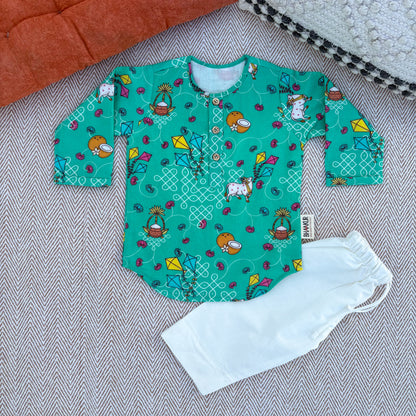 Organic Cotton 'Pongalo Pongal' Unisex Kurta Set