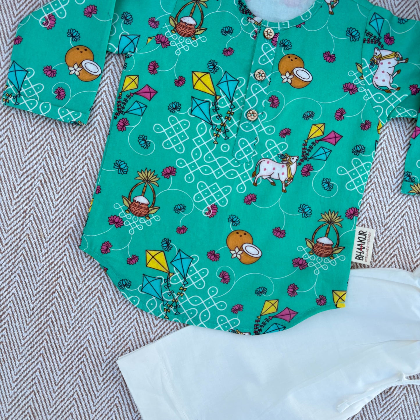 Organic Cotton 'Pongalo Pongal' Unisex Kurta Set