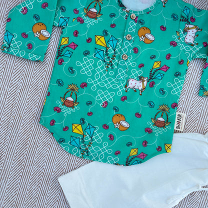 Organic Cotton 'Pongalo Pongal' Unisex Kurta Set