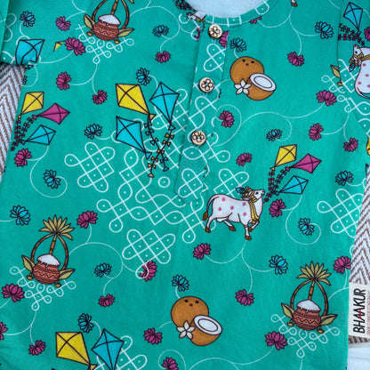 Organic Cotton 'Pongalo Pongal' Unisex Kurta Set