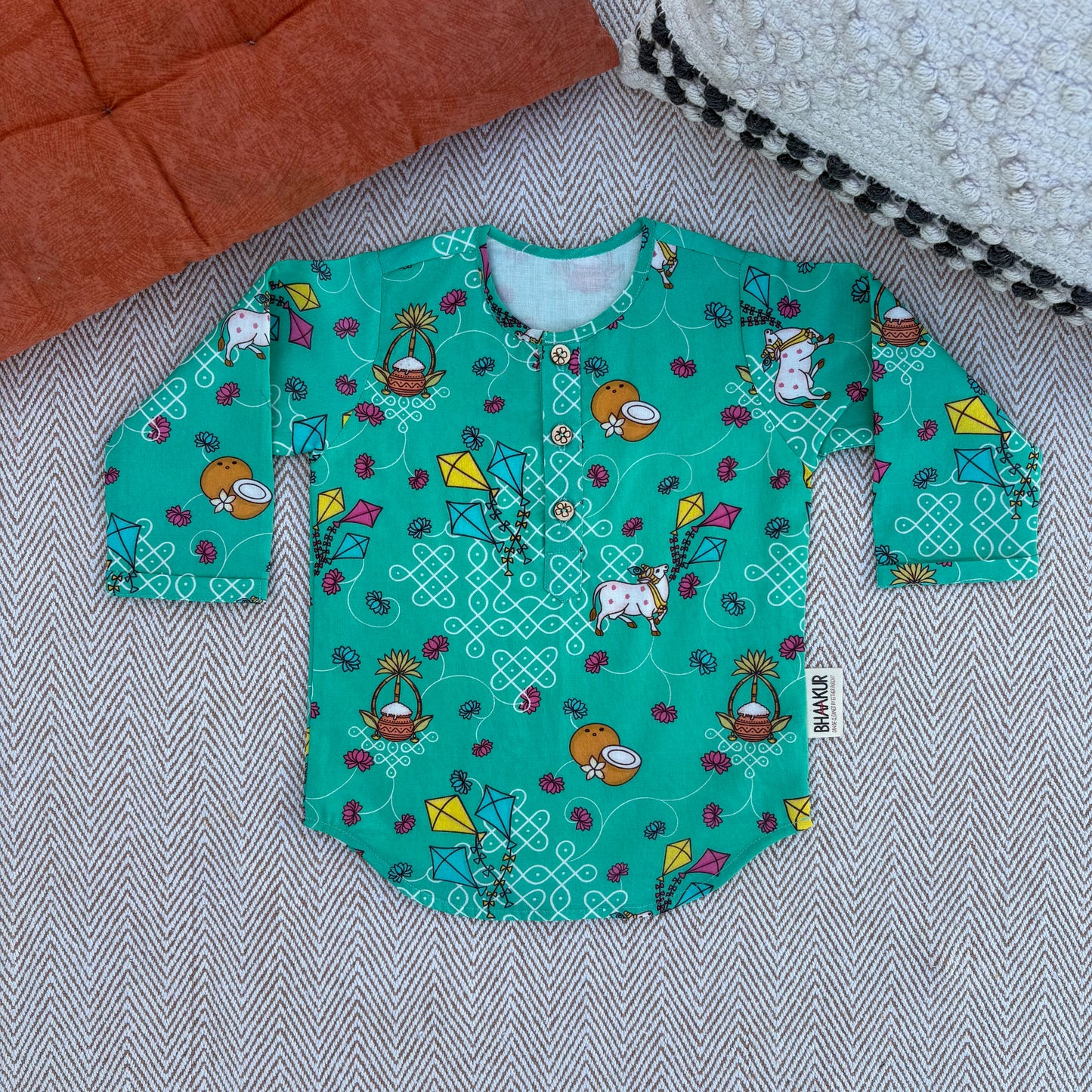 Organic Cotton 'Pongalo Pongal' Unisex Kurta Set