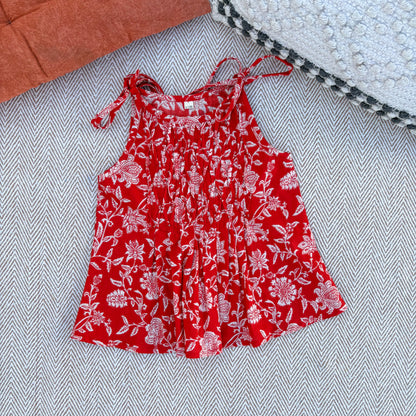Organic Cotton Red Floral Tie-Up Co-ord Set