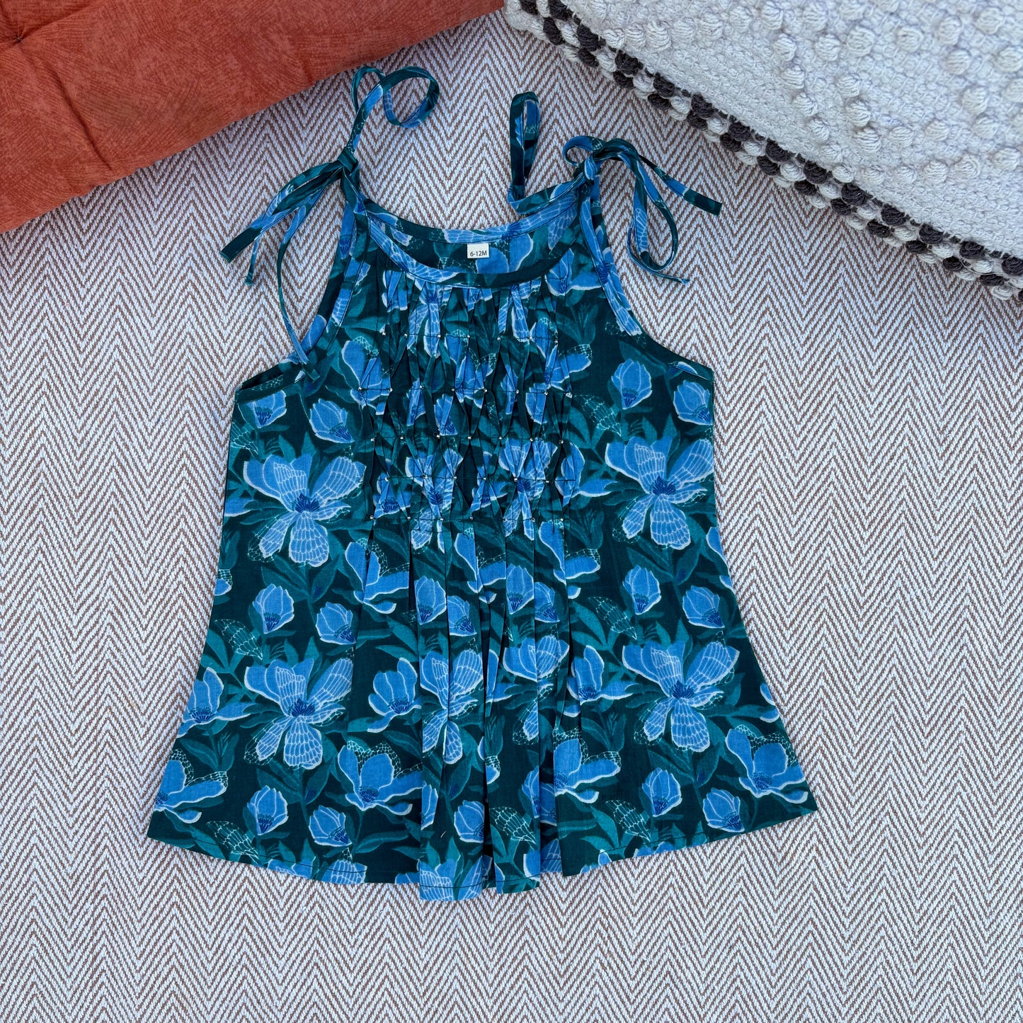 Organic Cotton Green Floral Tie-Up Co-ord Set