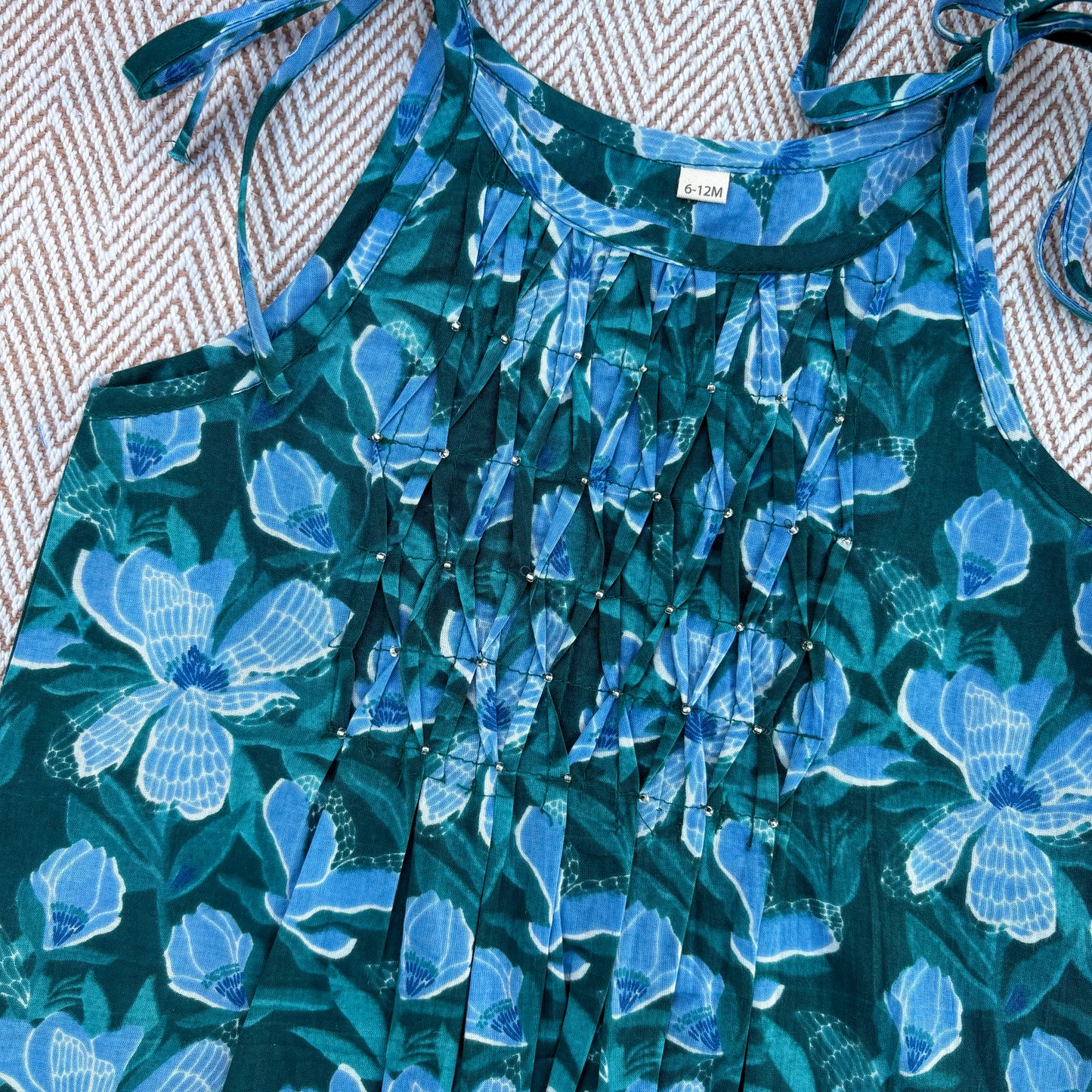 Organic Cotton Green Floral Tie-Up Co-ord Set