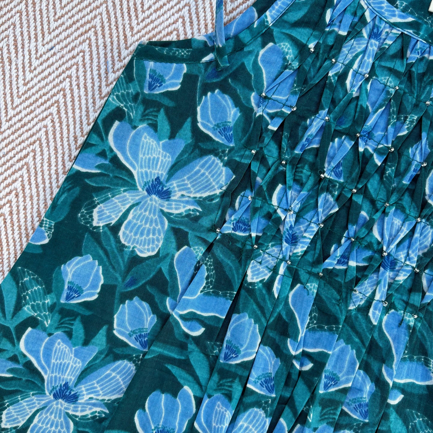 Organic Cotton Green Floral Tie-Up Co-ord Set