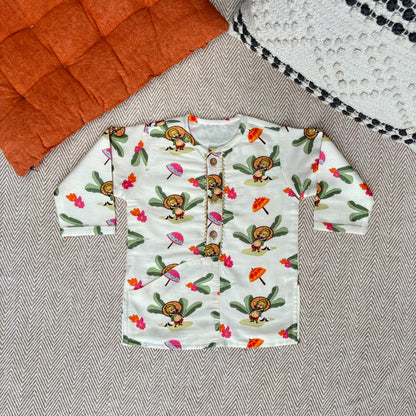 Mul Chanderi "Mahabali Print" kurta with Munddu