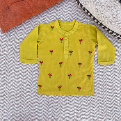 Organic Cotton Floral Sunshine Kurta Set for Boys