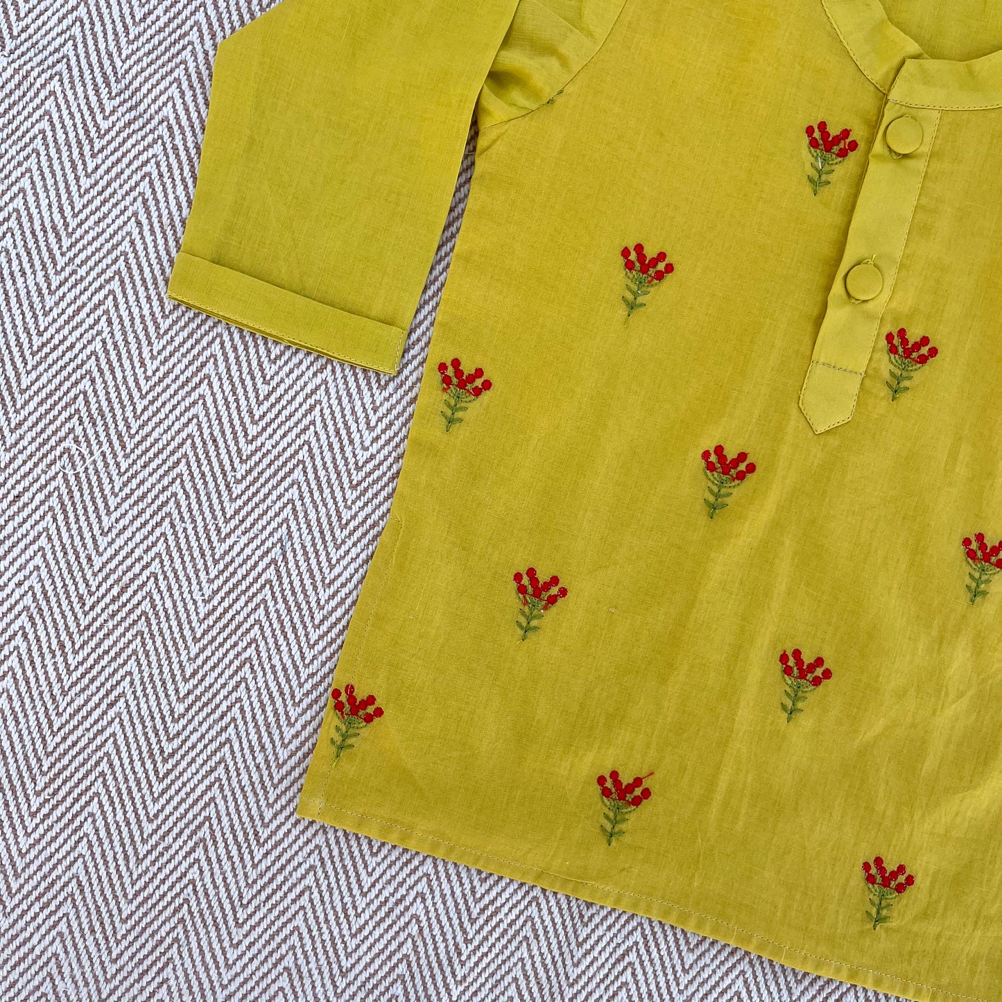 Organic Cotton Floral Sunshine Kurta Set for Boys
