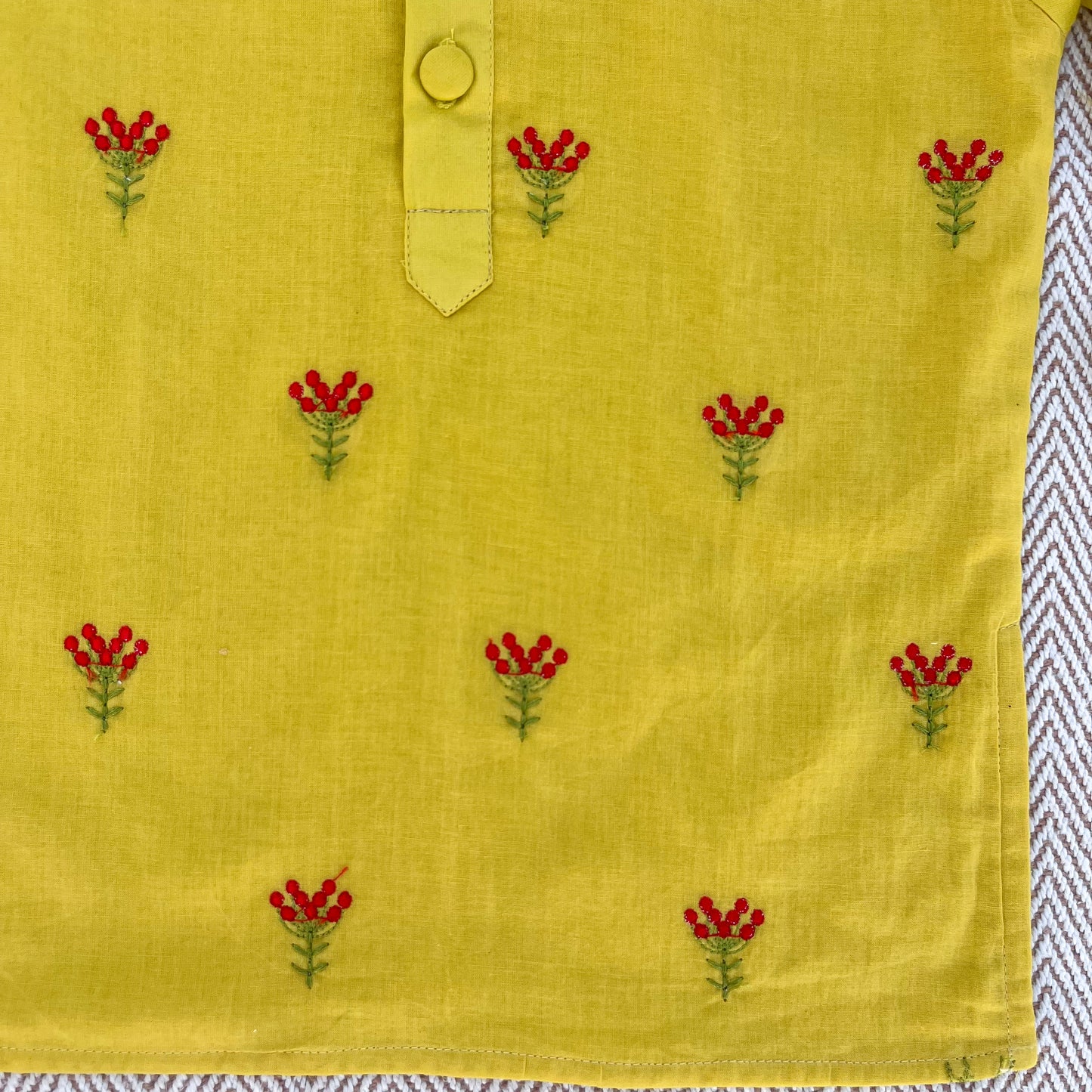 Organic Cotton Floral Sunshine Kurta Set for Boys
