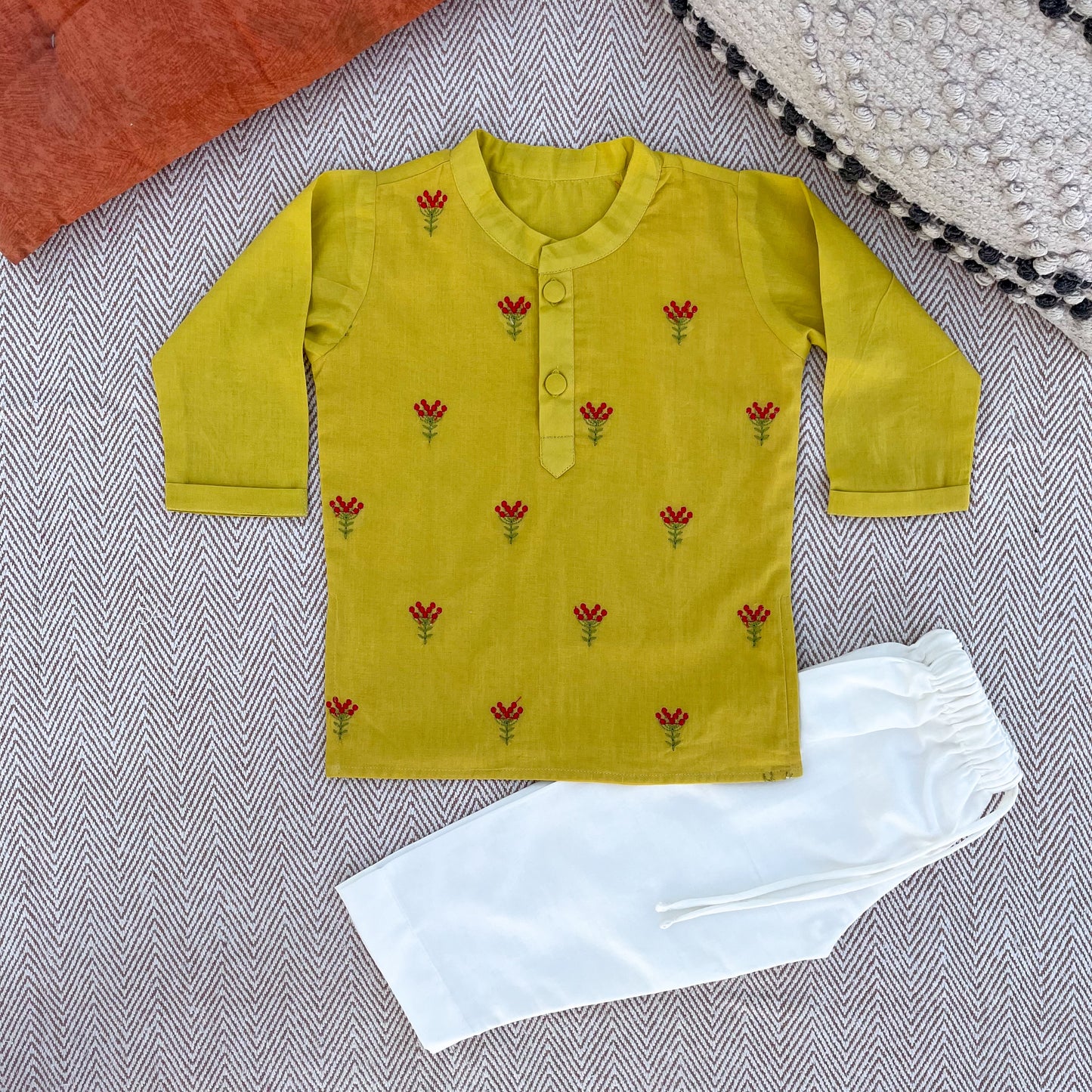 Organic Cotton Floral Sunshine Kurta Set for Boys