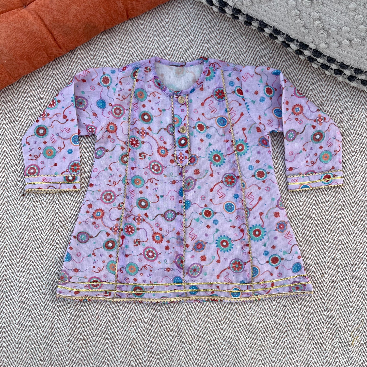 Kota Doriya Rakhi kurta set for Girls