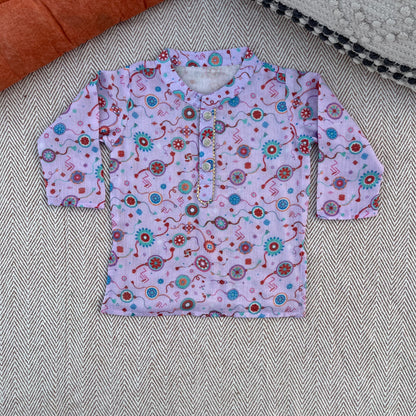 Kota Doriya Rakhi kurta set for Boys