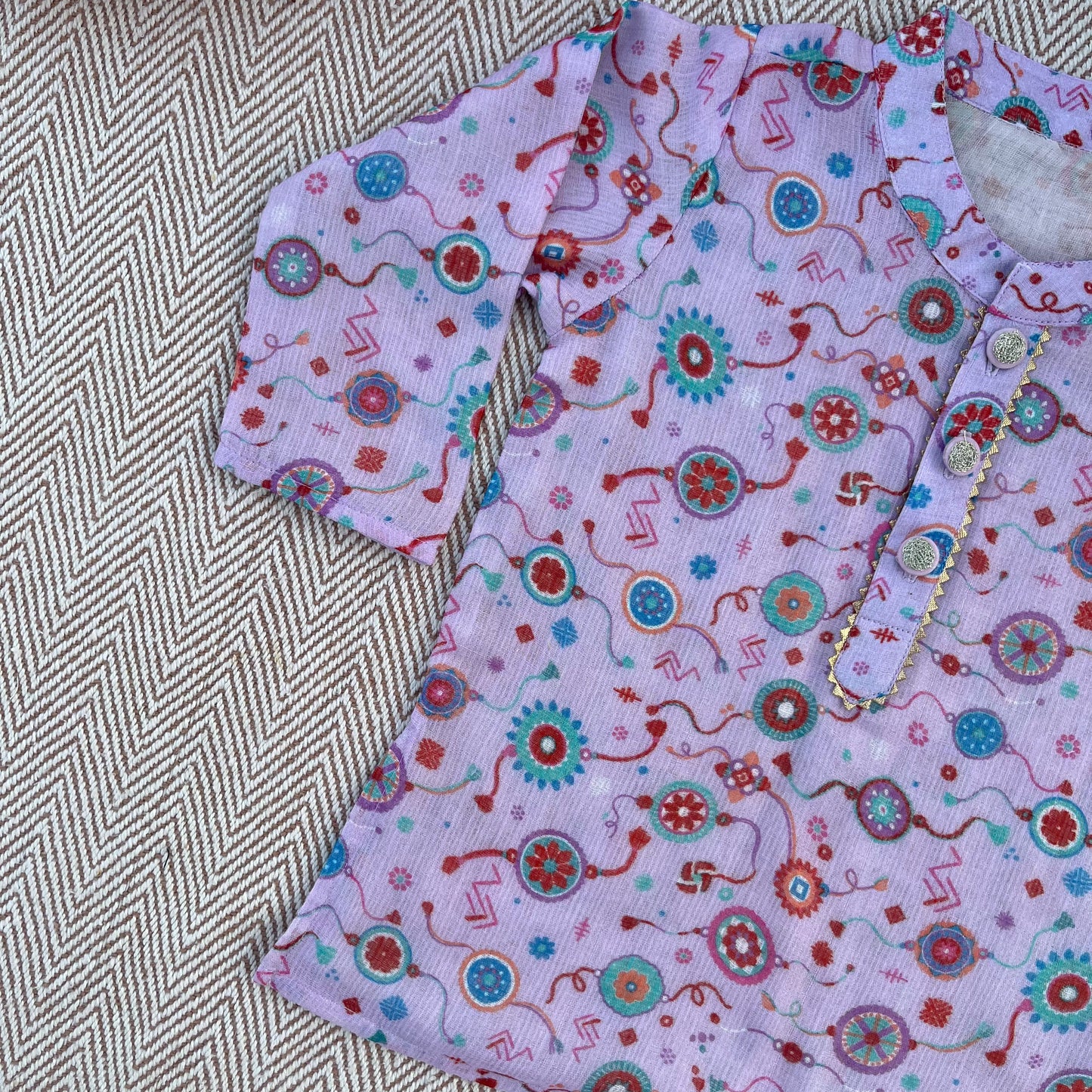 Kota Doriya Rakhi kurta set for Boys