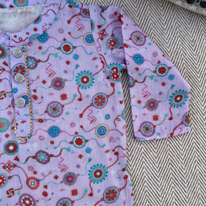 Kota Doriya Rakhi kurta set for Boys