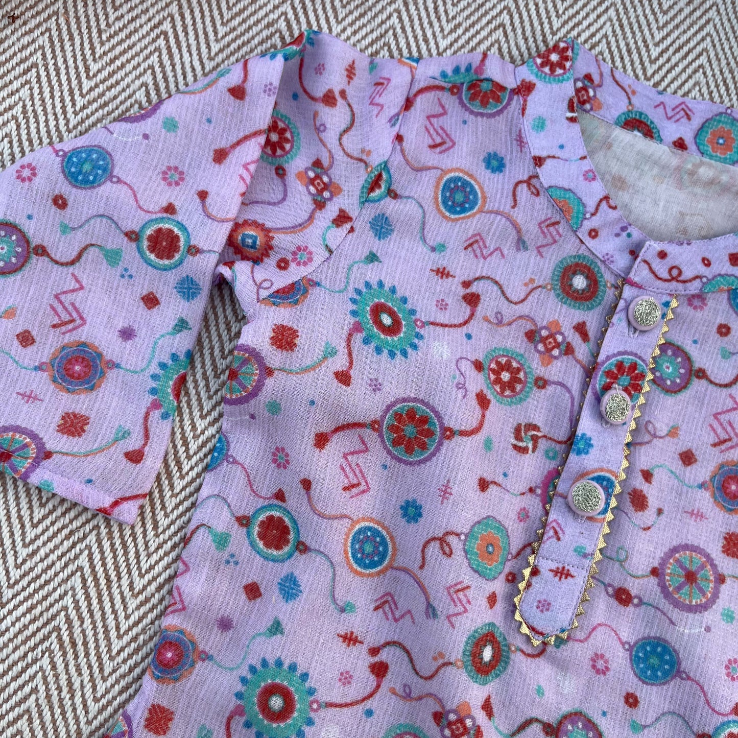 Kota Doriya Rakhi kurta set for Boys