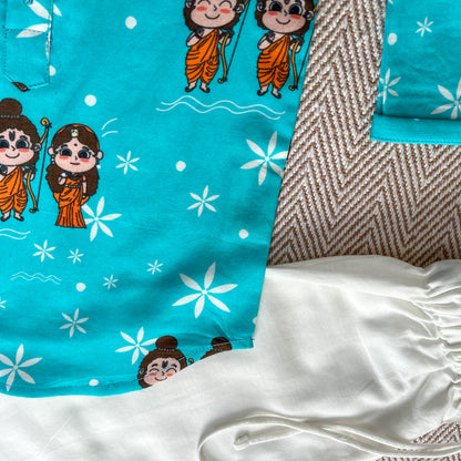 Organic Cotton Unisex 'Lord Ram' Kurta Set