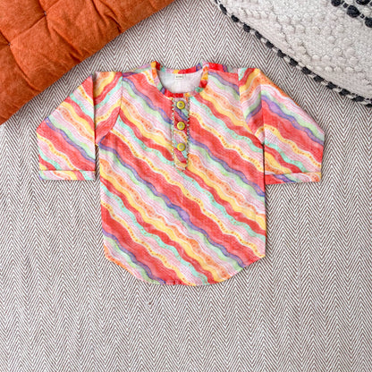 Kota Doriya Leheriya Print kurta set for Boys