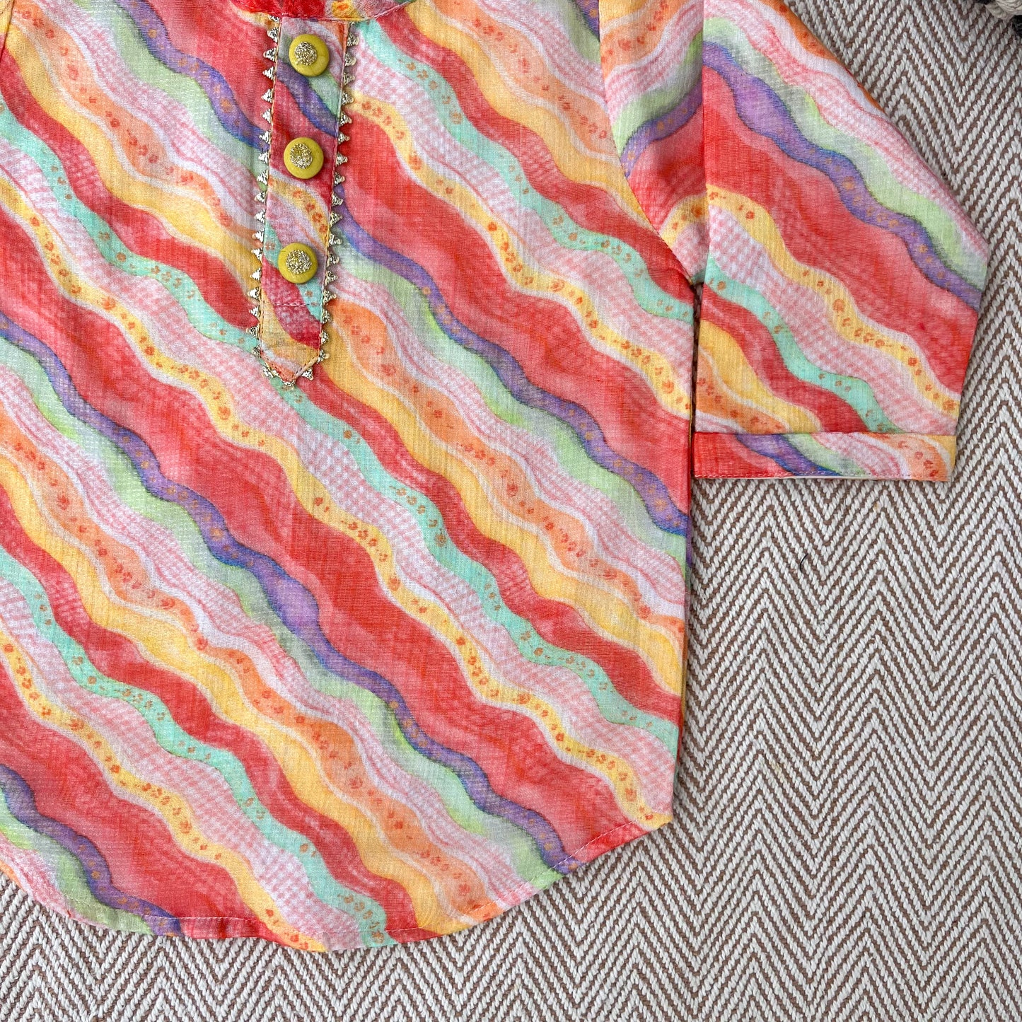 Kota Doriya Leheriya Print kurta set for Boys