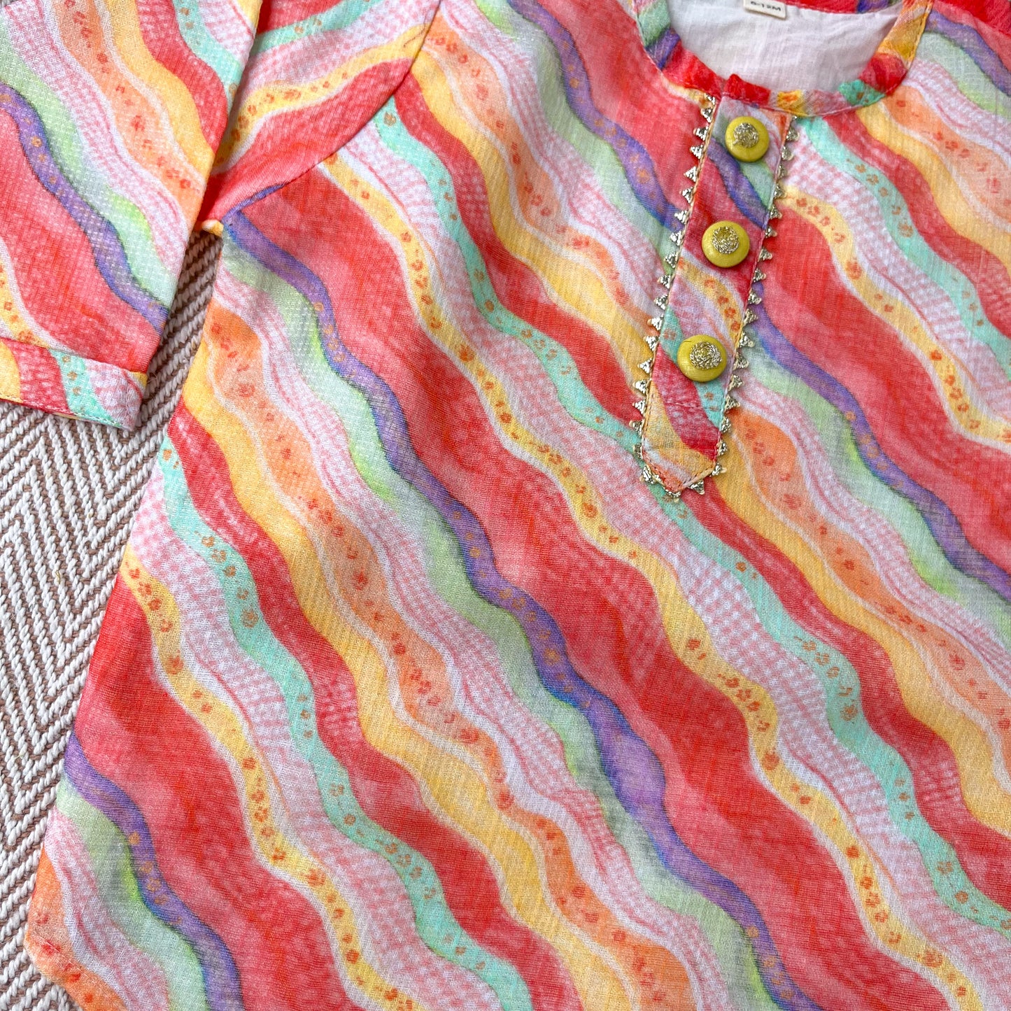 Kota Doriya Leheriya Print kurta set for Boys