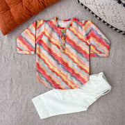 Kota Doriya Leheriya Print kurta set for Boys