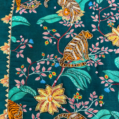 Chanderi "Bhaagh ki kahaani" Kurta set for Girls