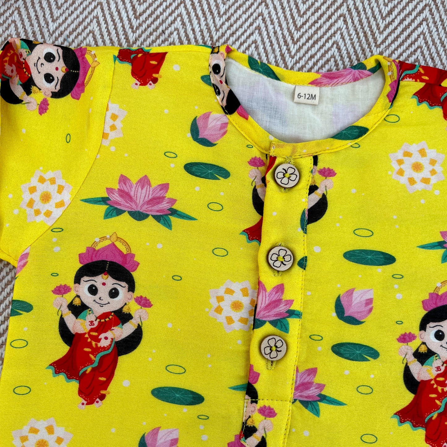 Chanderi Unisex 'Goddess Lakshmi'  Kurta