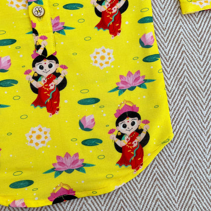 Chanderi Unisex 'Goddess Lakshmi'  Kurta