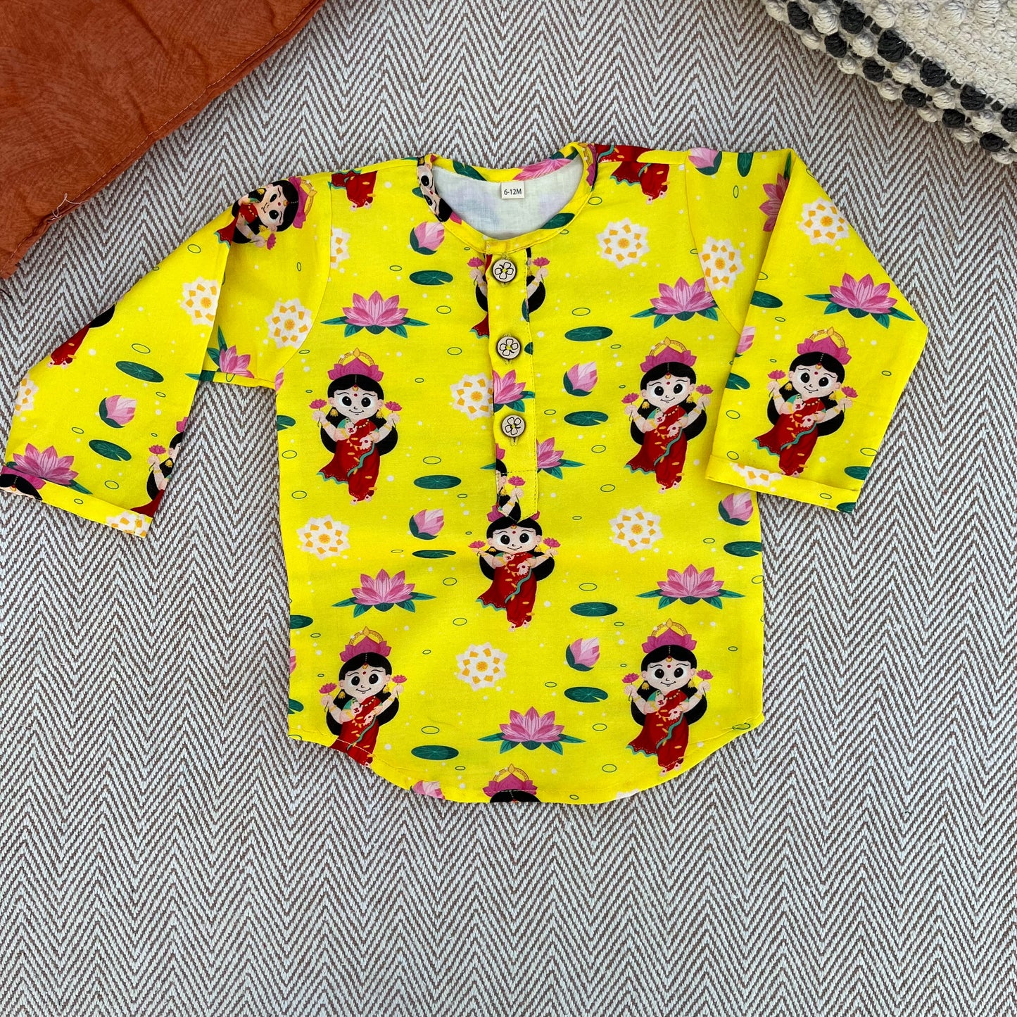 Chanderi Unisex 'Goddess Lakshmi'  Kurta