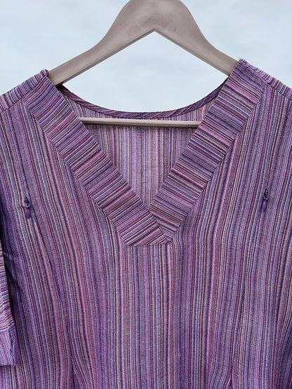 'Maatri' Purple Striped Co-ord Set- Maternity and Nursing Essentials
