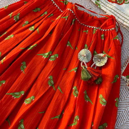 Organic Cotton 'Goddess Ambika' Lehenga Choli with Dupatta