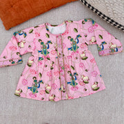 Chanderi Pichwai Print Kurta for Girls