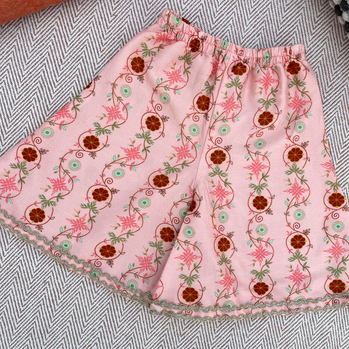 Chanderi 'Little Phoolwari' Kurta Set for Girls