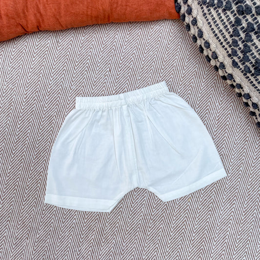 Organic Cotton White Shorts