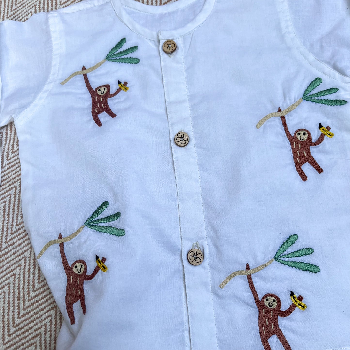 Organic Cotton Full Sleeves Jhabla- Monkey