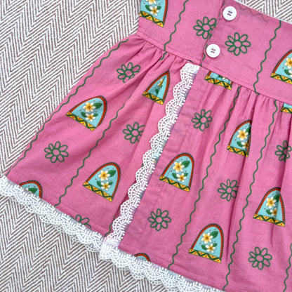 'Nani Ghar ka Champa'- Organic Cotton Pink Floral Frock