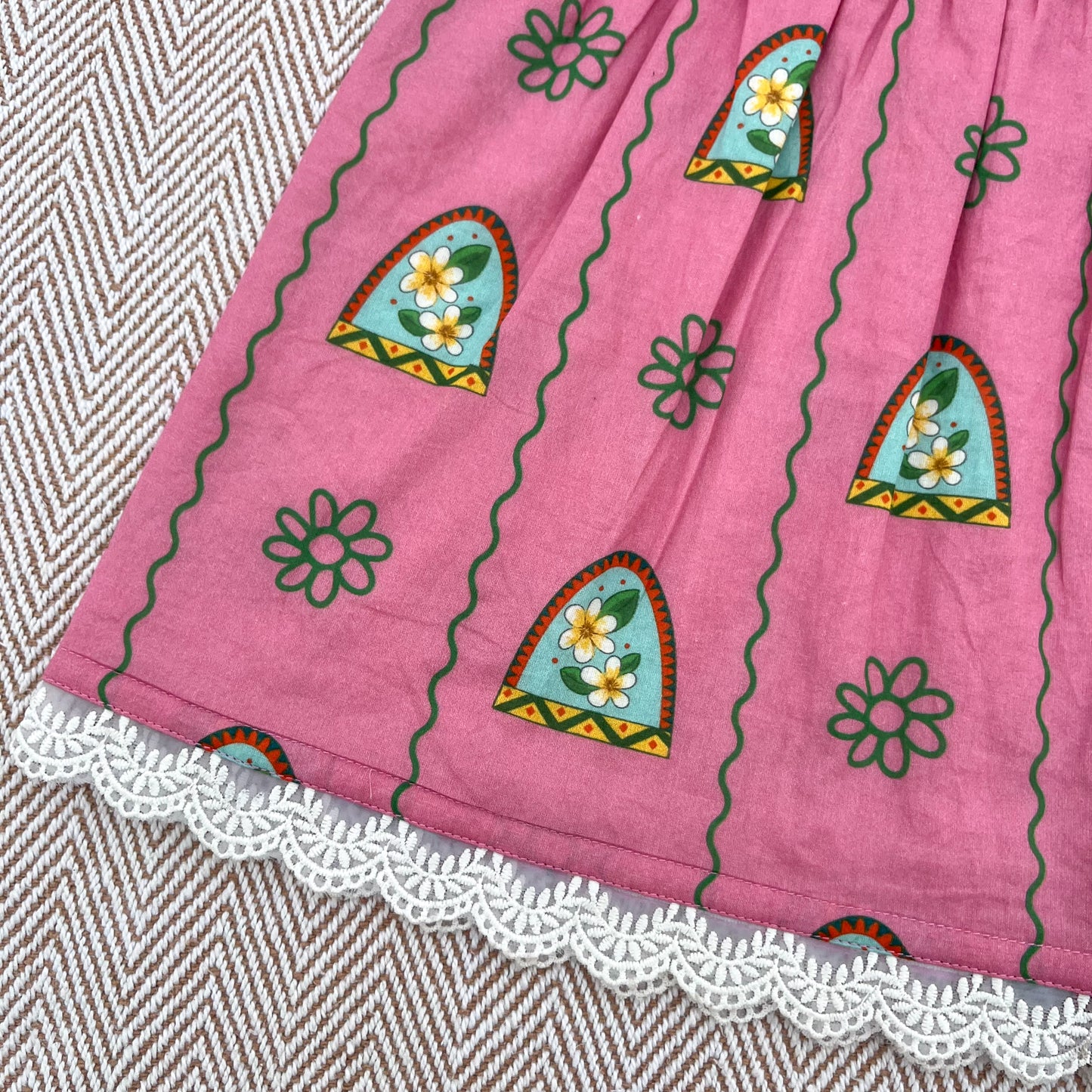 'Nani Ghar ka Champa'- Organic Cotton Pink Floral Frock