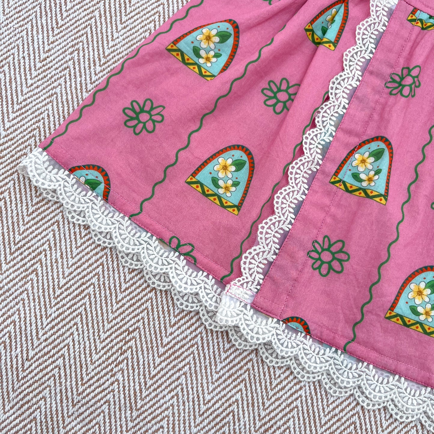 'Nani Ghar ka Champa'- Organic Cotton Pink Floral Frock