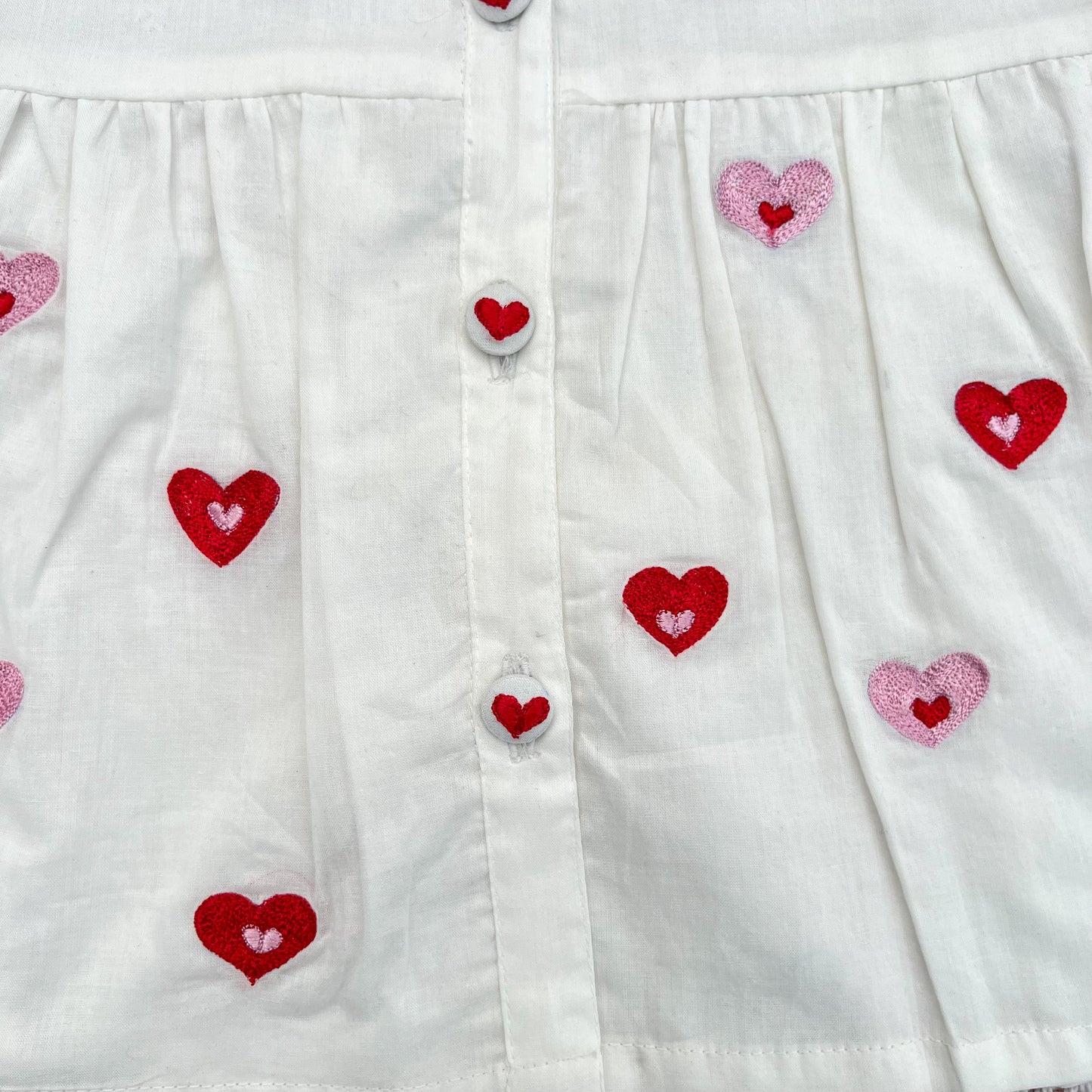 Organic Cotton Little Hearts Embroidered Frock