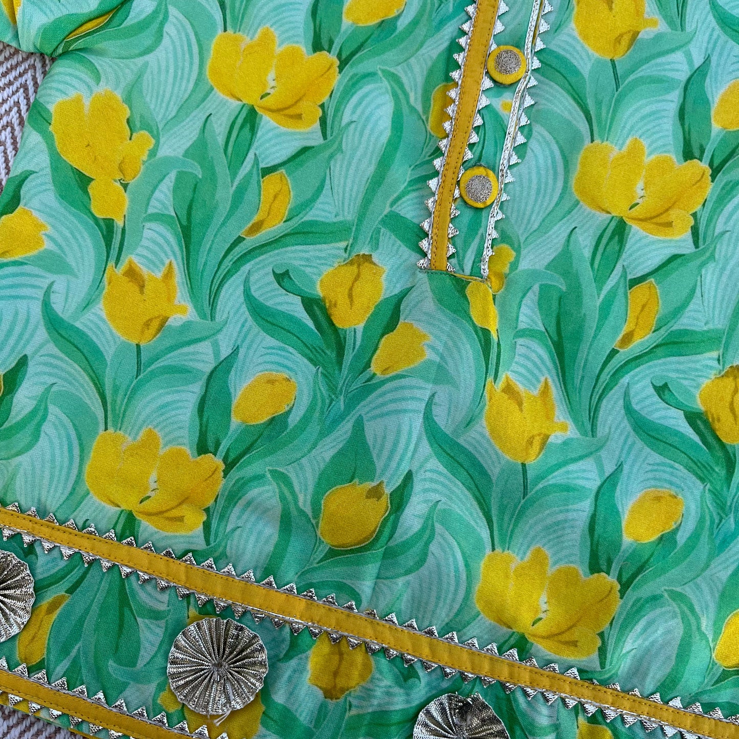 Pure Chanderi Silk Gota Patti Kurta set