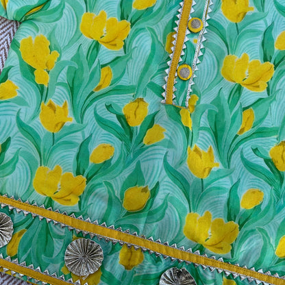 Pure Chanderi Silk Gota Patti Kurta set