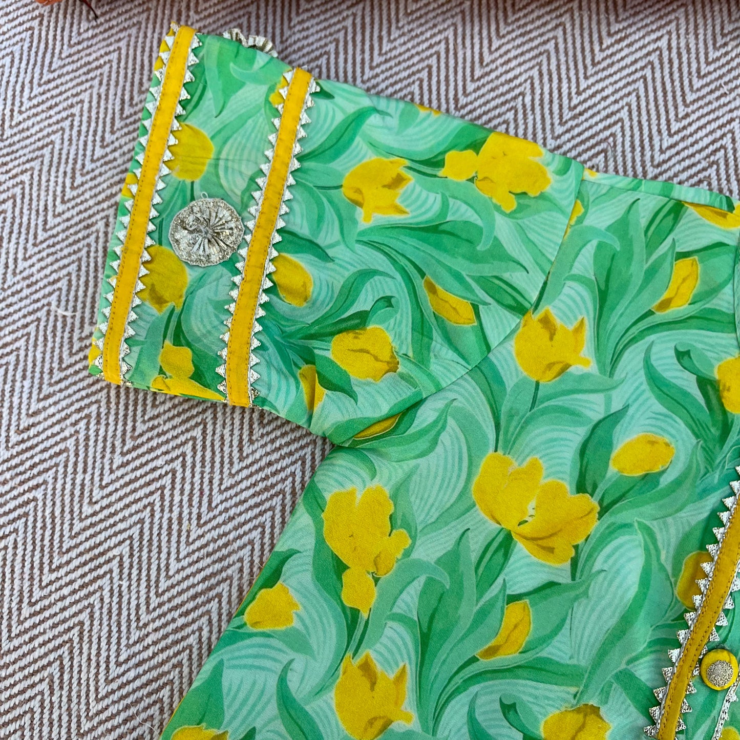 Pure Chanderi Silk Gota Patti Kurta set