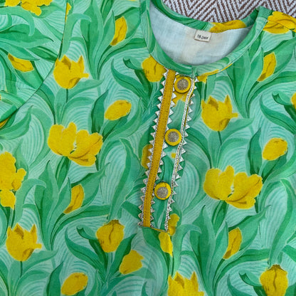 Pure Chanderi Silk Gota Patti Kurta set