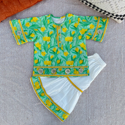 Pure Chanderi Silk Gota Patti Kurta set